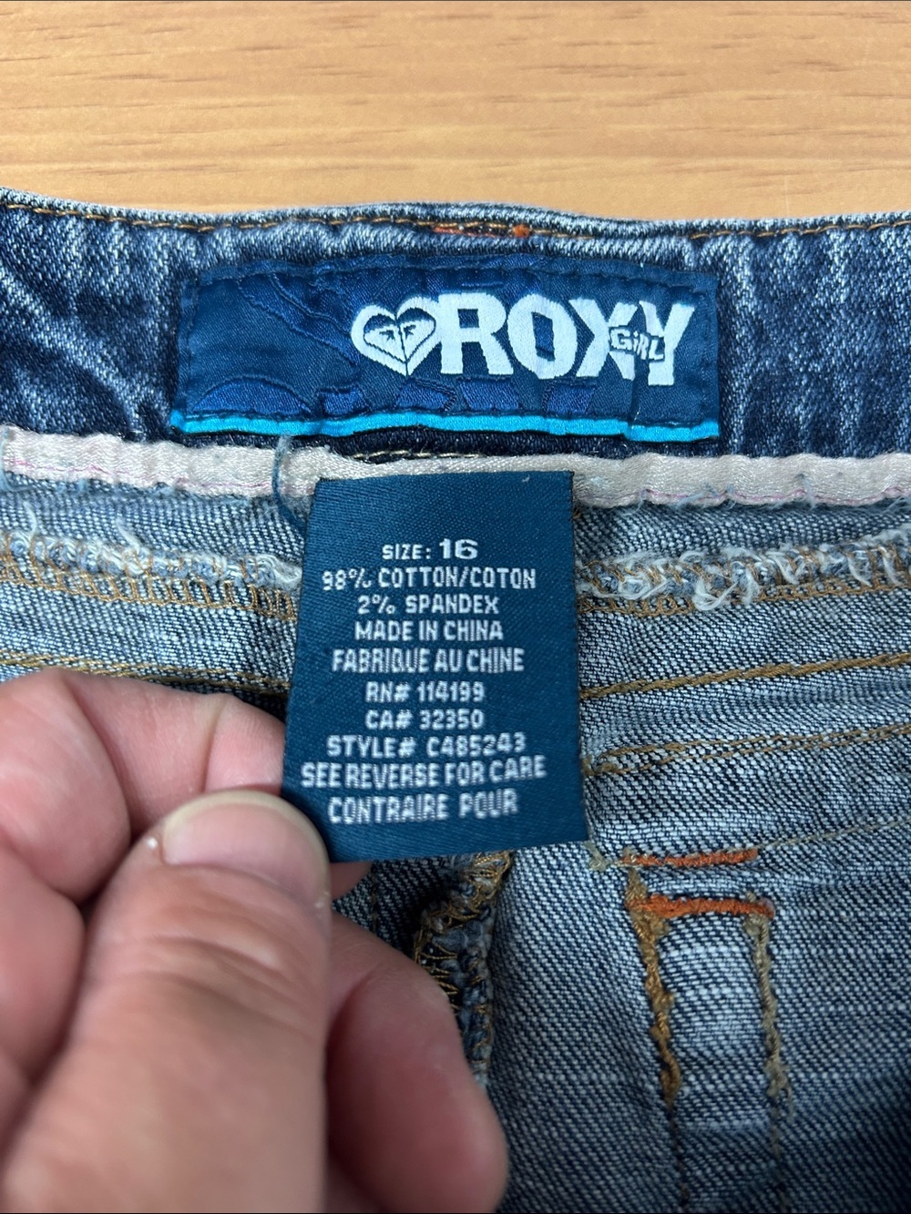 Roxy Denim Mini Skirt in Medium Blue size 16 for youth - Picture 4 of 4